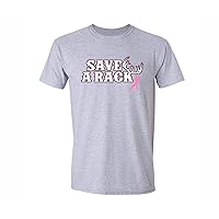 Men's Save A Rack Antlers Breast Cancer Ribbon Crewneck Short Sleeve T-Shirt