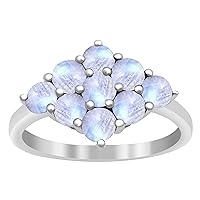 2.50 Ctw Rainbow Moonstone 925 Sterling Silver Cocktail Ring GIFT FOR HER