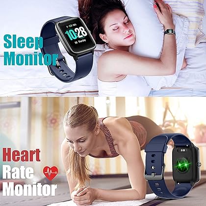 Smart Watch for Android/Samsung/iPhone, Activity Fitness Tracker with IP68 Waterproof for Men Women & Kids, Smartwatch with 1.3