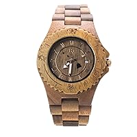 Wooden Wrist Watch for Men and Women - Koa Wood Watch with Hawaiian Islands/Sapphire Crystal Dial Window/Analog Japan Movement/Wood Watch Band - Includes Logo Stamped Box