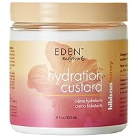 EDEN BodyWorks Hibiscus Honey Hydration Custard | 8 oz | Define Light & Bouncy Curls - Moisturize & Soften Hair