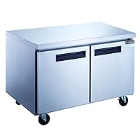 DUC60R 15.5 cu. ft. 2-Door Undercounter Commercial Refrigerator in Stainless Steel