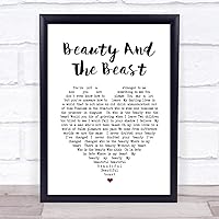 Beauty and The Beast Heart Song Lyric Quote Print