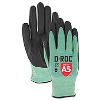 D-ROC ANSI A5 Heat-Resistant Foam Nitrile Coated Work Gloves, 1 Pairs, Size 9/Large (GPD844)