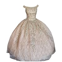 Scoop Neck Cap Sleeves Glitter Patterned Sequins Tulle Ball Gown Quinceanera Prom Dress 2024 Charro for Women Girls