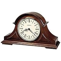 Howard Miller Cedar Mantel Clock II 549-619 – Windsor Cherry Finish, Decorative Top Molding, Triangular Burl Overlays, Quartz, Triple-Chime Harmonic Movement