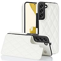 XYX for Samsung Galaxy S21 FE 5G Wallet Case with Card Holder, RFID Blocking PU Leather Double Magnetic Clasp Back Flip Protective Shockproof Cover 6.4 inch, White