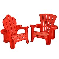 American Plastic Toys Kids’ Adirondack (2-Pack, Red), Stackable, Outdoor, Beach, Lawn, Indoor, Lightweight, Portable, Wide Armrests, Comfortable Lounge Chairs for Children