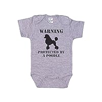 Warning Protected By A Poodle, Funny Baby Onesie, Gift For Infant