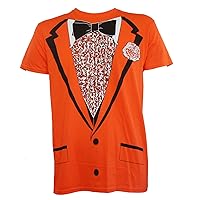 IMPACT Tuxedo Orange Tux Bow Tie Retro Prom Costume Dumb Dumber Slim-Fit T-Shirt S-2XL