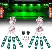Nilight TR-117-H 8PCS Truck Pickup Bed Light 24LED Green Cargo Rock Lighting Kits with Switch for Van Off-Road Under Car Side Marker Foot Wells Rail, 2 Years Warranty