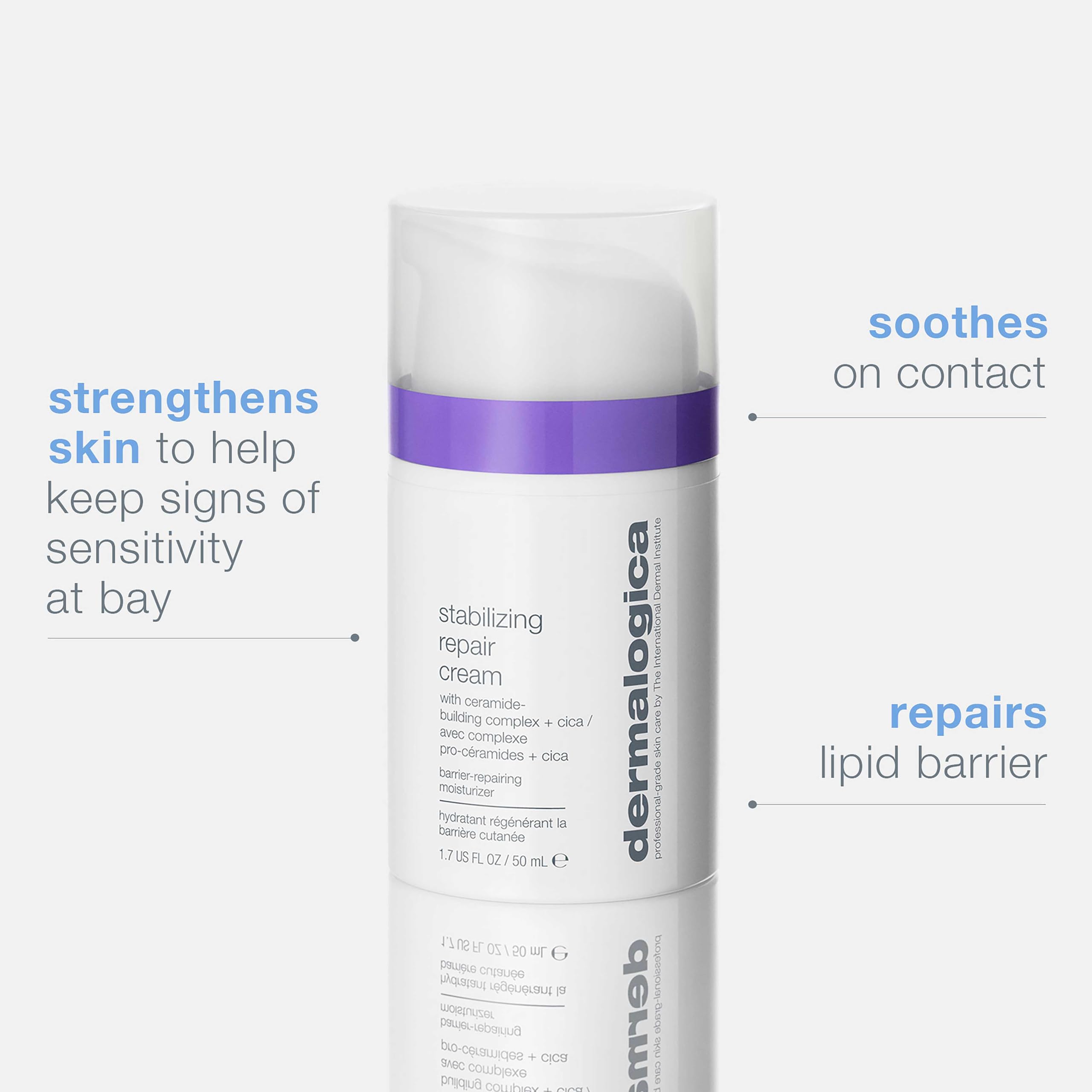 Dermalogica Stabilizing Repair Cream, Face Moisturizer for Sensitive Skin with Cica - Strengthens, Soothes, and Repairs Skin Barrier, 1.7 fl oz
