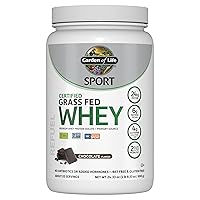 Sport Whey Protein Powder Chocolate, Premium Grass Fed Whey Protein Isolate Plus Probiotics for Immune System Health, 24g Protein, Non GMO, Gluten Free, Cold Processed - 20 Servings