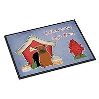 Caroline's Treasures BB2865MAT Dog House Collection Chinese Chongqing Dog Doormat 18x27 Front Door Mat Indoor Outdoor Rugs for Entryway, Non Slip Washable Low Pile, 18H X 27W
