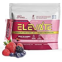 Real Ketones MCT & BHB Exogenous Ketones Drink Mix Packets Elevate Keto Electrolytes Powder Packets No Sugar with 4 Main Electrolytes Plus Hydrating Proprietary Keto BHB - 30 Pack Mixed Berry