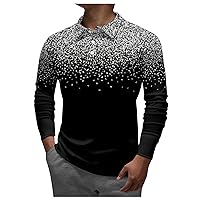 Men's Graphic T Shirt Men Lapel Long Sleeve Printed Casual Top Loose Sports Lapel Shirt Men's 30Th Birthday Shirt