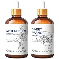 HIQILI Wintergreen Essential Oil and Sweet Orange Essential Oil, 100% Pure Natural for Diffuser - 3.38 Fl Oz