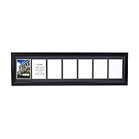 CreativePF- 7 Opening Black Picture Frame Holds 5 by 7-inch Media with 10x40-inch Black Mat Collage including Full Strength Glass, Alphabet Photography
