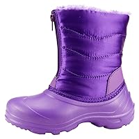 Girl's Comfy Snow Rain Warm Furry Boots Shoes Toddler to Little Kids Size Purple Pink Black