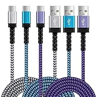 10FT/3Pack USB C Cable, 3.1A USB C to USB A Fast Charger Cord for iPhone 15 15Pro 15 Pro Max,USB Type C Charging Cable for Samsung Galaxy S24 Ultra S24 S23 A15 A14 5G A54 A23 S22 S21 S20,Pixel 8