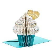 Hallmark Paper Wonder Romantic Pop Up Birthday Card for Husband, Wife, Boyfriend, Girlfriend (Honeycomb Cupcake)
