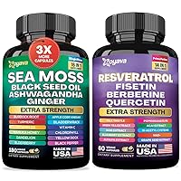 Sea Moss 16-in-1 Supplement and Resveratrol 14-in-1 Supplement Bundle