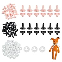 SUPERFINDINGS About 52 Sets Resin Safety Noses 2 Colors Doll Noses with Plug Stuffed Animal Nose for Sewing Making DIY Crafts Puppet Animal Works