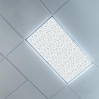 Fluorescent Light Covers for Ceiling Light Diffuser Panels-Eucalyptus Pattern-Light Filters Ceiling LED Ceiling Light Covers-2ft x 4ft Drop Ceiling Fluorescent Decorative,Baby Blue and White