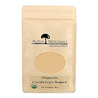 Aloha Medicinals Pure Cordyceps Super Extract, Certified Organic Mushroom Supplement, Bag of 4 oz Extract Powder
