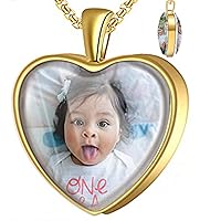 Fanery sue Customized Double-side Picture Necklaces,Personalized Photo Necklaces for Women Men,Custom Photo Pendant with Memory Pictures -Meaningful Jewelry Gifts to Record Happy Moments