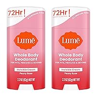 Deodorant Cream Stick - Underarms and Private Parts - Aluminum-Free, Baking Soda-Free, Hypoallergenic, and Safe For Sensitive Skin - 2.2 Ounce (Pack of 2) (Peony Rose)