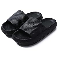 Cloud Slides for Women and Cloud Slippers for Men, Massage Shower Bathroom Non-Slip Quick Drying Open Toe Super Soft Comfy Thick Sole Home House Cloud Cushion Slide Sandals for Indoor & Outdoor Platform Shoes