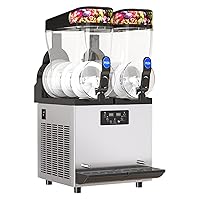 Commercial Slushy Machine, 15L x 2 Double Tank Frozen Drink Machine, 1000w Smoothie Margarita Slush Maker Slushie Machine for Restaurant Bar Cafes Party Home Use