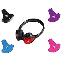 BOSS Audio Systems HP34C Dual Channel Foldable Wireless Headphone, Interchangeable Color Accent Caps, Multicolor