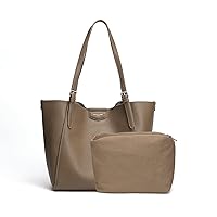 David Jones - Women's Large Tote Shopper Bag Set of 2 pcs - Women's Shoulder Bag PU Leather Long Handle - Shopping A4 Handbag Bag Work Travel School Bag Office
