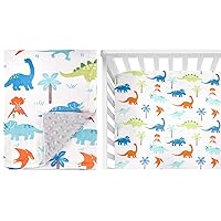 HOMRITAR Baby Blanket + Jersey Knit Crib Sheet for Boys and Girls