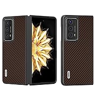 Phone Case Case Compatible with Huawei Honor Magic V2 Leather Case, Carbon Fiber Texture Hard Back Cover Protective Phone Case Slim Fold Case Anti-Drop Cover Compatible Compatible with Huawei Honor Ma