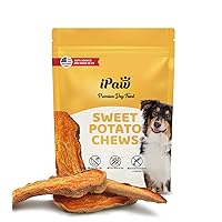 Dog Sweet Potato Chews Made in USA, Single Ingredient Dog Treats for Vegetarian, All Natural Human Grade Puppy Chew, Rawhide Alternative, Hypoallergenic, Easy to Digest