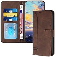 Wallet Case for Motorola G Power 2024 5G, PU Leather Flip Case with Kickstand and Card Holder Magnetic Full Protection Case for Motorola Moto G Power 2024 5G Brown HX4