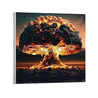 EXOGUN Nuclear Bomb Poster The Art of A Mushroom Cloud Produced by A Nuclear Bomb Explosion Poster (3) Canvas Poster Bedroom Decor Office Room Decor Gift Unframe-style 10x10inch(25x25cm)