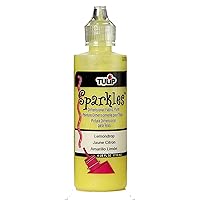 TULIP Dimensional Fabric Paint 20737 Dfpt 4Oz Sparkles Lemondrop, Yellow, 1 Count (Pack of 1)