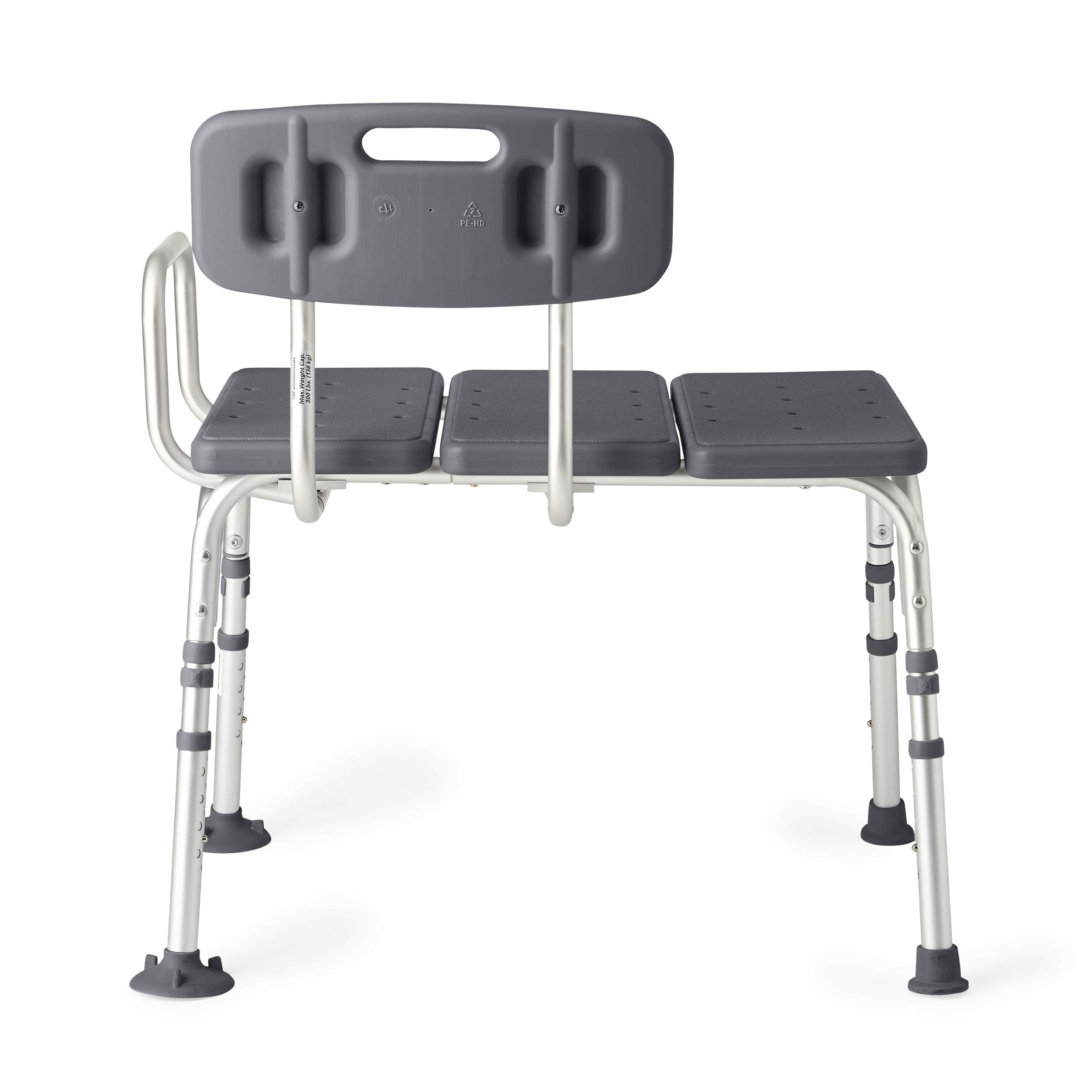 Medline Tub Transfer Bench, Shower Chair for Seniors is Adjustable, Gray