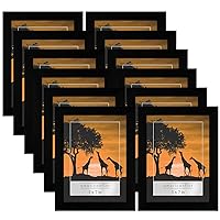 Americanflat 12 Piece 5x7 Gallery Wall Picture Frame Set in Black - Engineered Wood with Polished Plexiglass - Horizontal and Vertical Formats for Wall and Tabletop