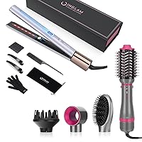 IG INGLAM 4 in 1 Blowout Brush and Infrared Negative Ionic Curling Iron Straightener