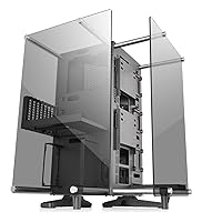 Thermaltake Core P90 Tempered Glass Black ATX Mid Tower Open Frame 2-Sided Glass Viewing, Tt LCS Certified Gaming Computer Case Chassis, CA-1J8-00M1WN-00