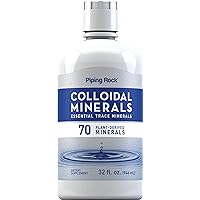 Colloidal Minerals | 32 fl oz | 70 Plant-Derived Minerals | Essential Trace Minerals | Unflavored | Vegetarian, Non-GMO, Gluten Free Supplement | by Piping Rock