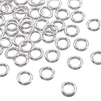Pandahall 50pcs 925 Sterling Silver Soldered Closed Loop Jump Rings Round Jump Rings Wire Connector for Jewelry Making Keychains Charm 4x0.7mm