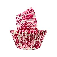 Greaseproof Professional Grade Standard Baking Cups, Pack of 40, Hot Pink Paisley