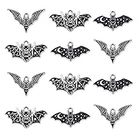 30 Pcs 3 Styles Halloween Enamel Charms Black Bat Charms Gothic Flying Animal Charms for Jewelry Making DIY Bracelet Necklace Earring Crafts