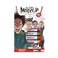 Mask Up Party, Face Painting Kit for Boys and Girls, Make-up Sticks Ideal for Christmas, Halloween, Carnival and Parties - 3 Colours and 2 Tutorials - Dermatologically Tested